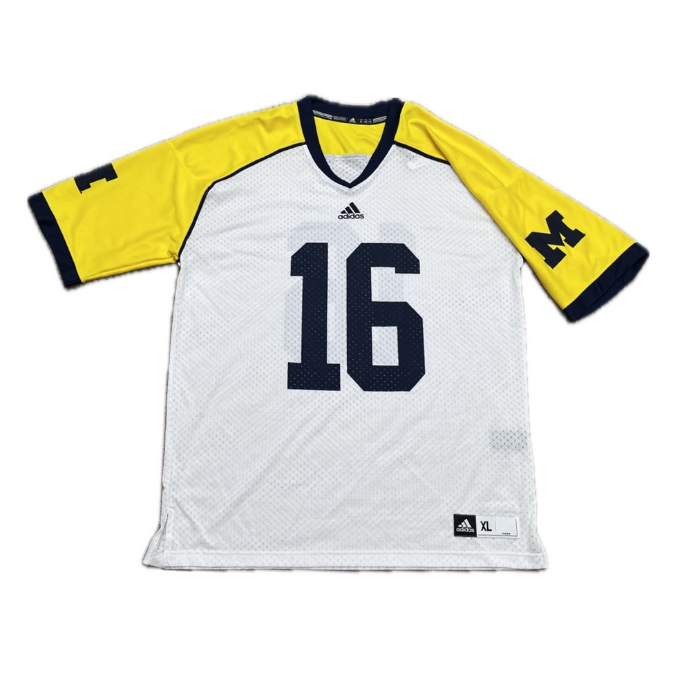 NEW X-Large Michigan Wolverines Yellow #16 JERSEY Adidas OFFICIAL 2012 NCAANEW